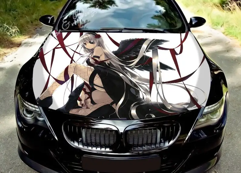 

Car hood decal, vinyl, sticker, graphic, wrap decal, truck decal, truck graphic, bonnet decal, skull, f150, jeep, sexy anime gir