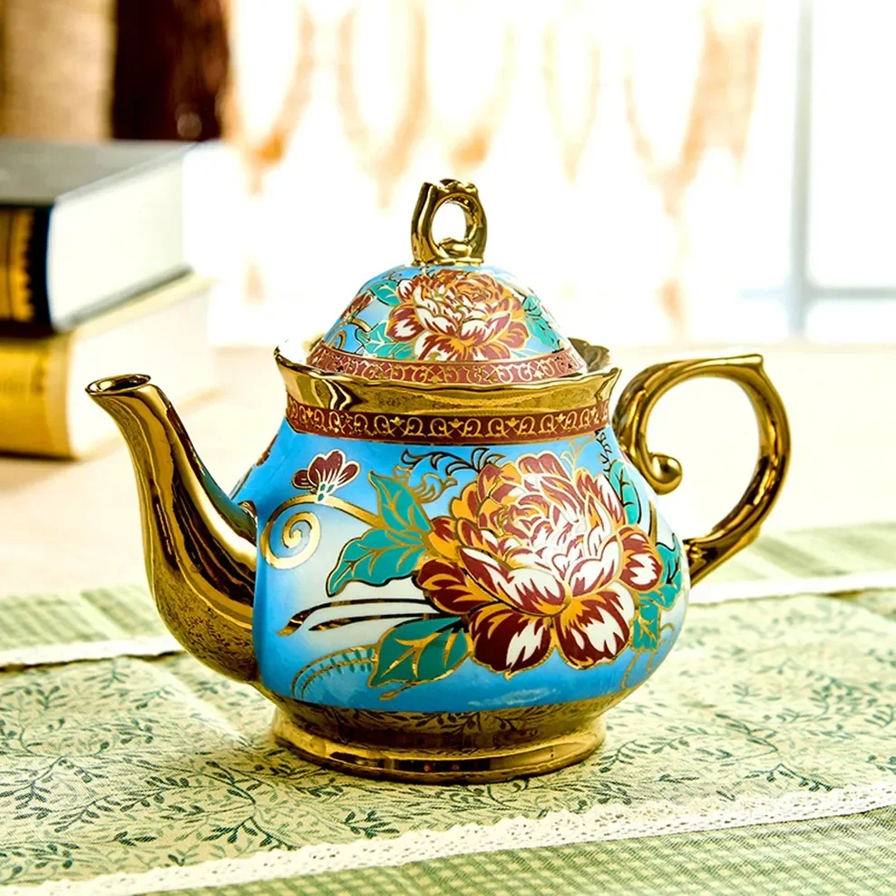 

800ML Big Teapot Ceramic Make Tea Pot Special Kettle For Hotel Restaurant High Temperature Resistance New Bone China Cold Kettle