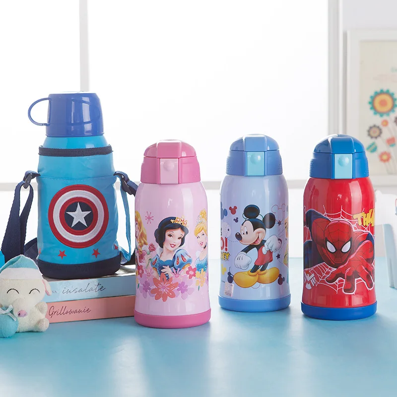 

Disney Mikey Minnie Princess 304 Stainless Steel Thermos Cup Insulated Bottle Have Strap Keep Water Warm Double Llid Cup