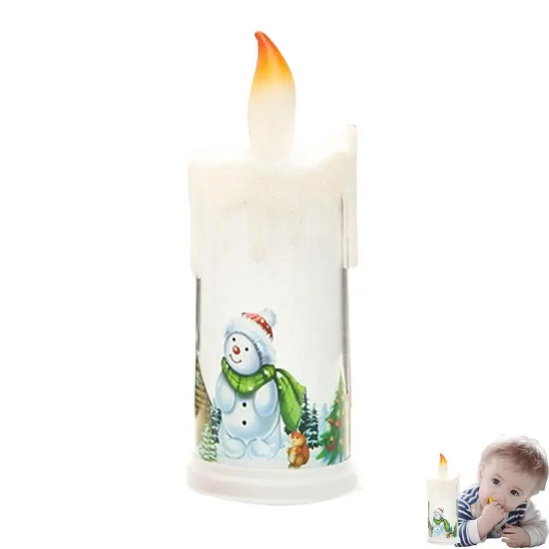 

Искусственные рождественские свечи, креативный Снеговик, Санта, Рождественская имитация пламени для детской комнаты, декор для классной комнаты, церкви, Рождества, дня рождения