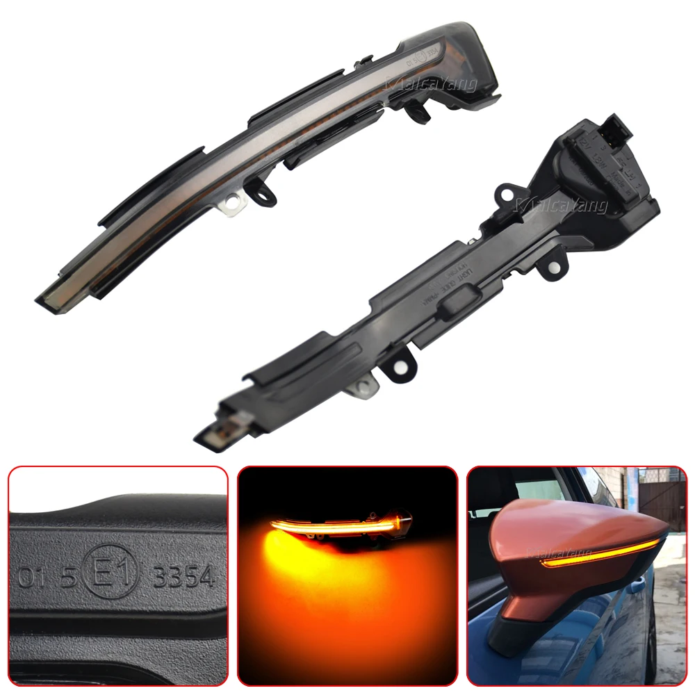 

LED Dynamic Turn Signal Blinker For SEAT Leon III Mk3 5F 13-19 Ibiza KJ Mk5 V Arona 17-19 Sequential Side Mirror Indicator Light