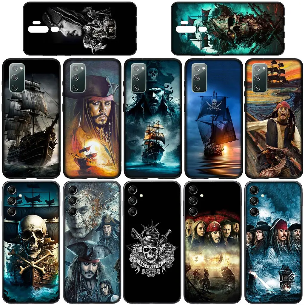 Гибкий чехол для телефона с капитанами Jack Sparrow Samsung Galaxy S24 S23 Fe Ultra Plus A05 A55 A35 A24 A25 A15 M55