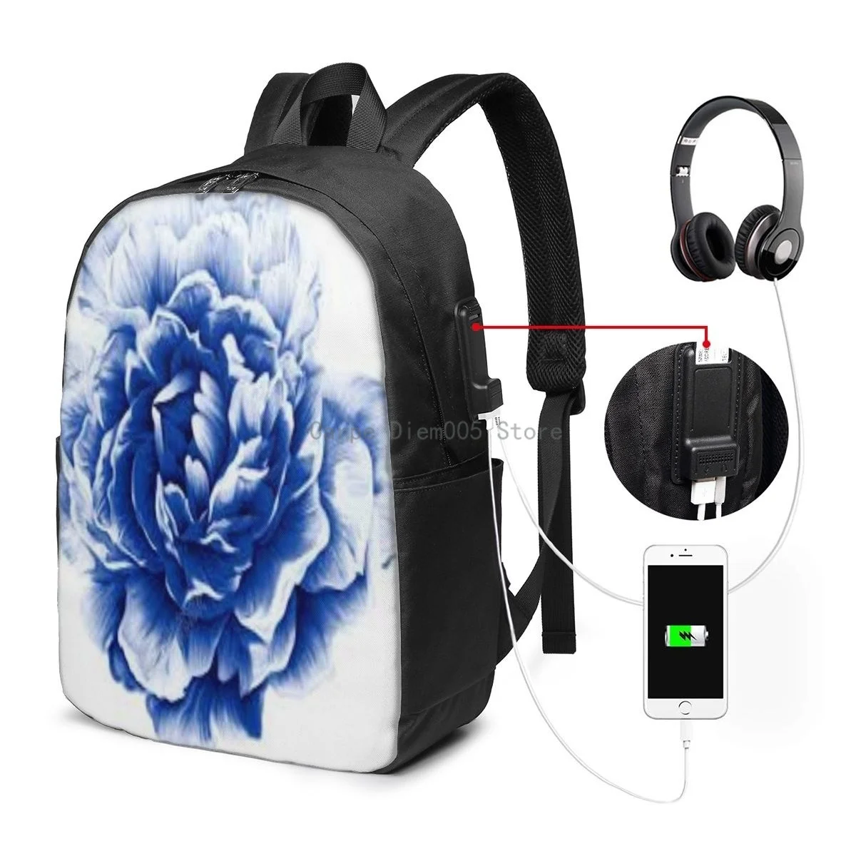 

Blue Demon Ji USB Backpack 17 In