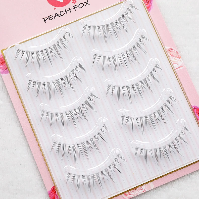

5 Pairs Fairy Natural False Eyelashes Handmade Short Lighter Lashes Cosplay Korean Fashion Wispy Eyelash Extension Daily Makeup
