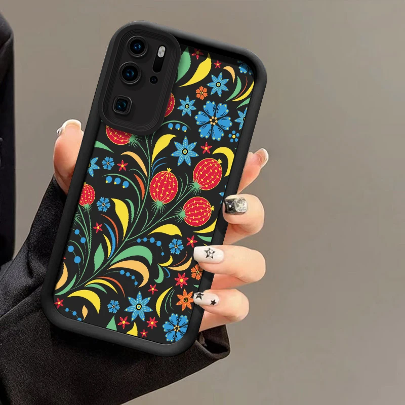Фото Чехол для телефона Huawei P50 Pro P Smart Pro Y9 Prime 2019 Y7A Y9S P40 Lite 5G P30 P20, роскошный противоударный матовый чехол с цветочным принтом №5
