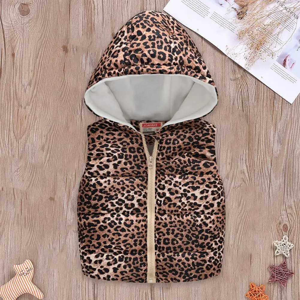 

Printing Hoodies Vest Coat Kids Temperament Sleeveless Outwear Korean Lovely Winter Zip Cardigan Simple Generous Waistcoat