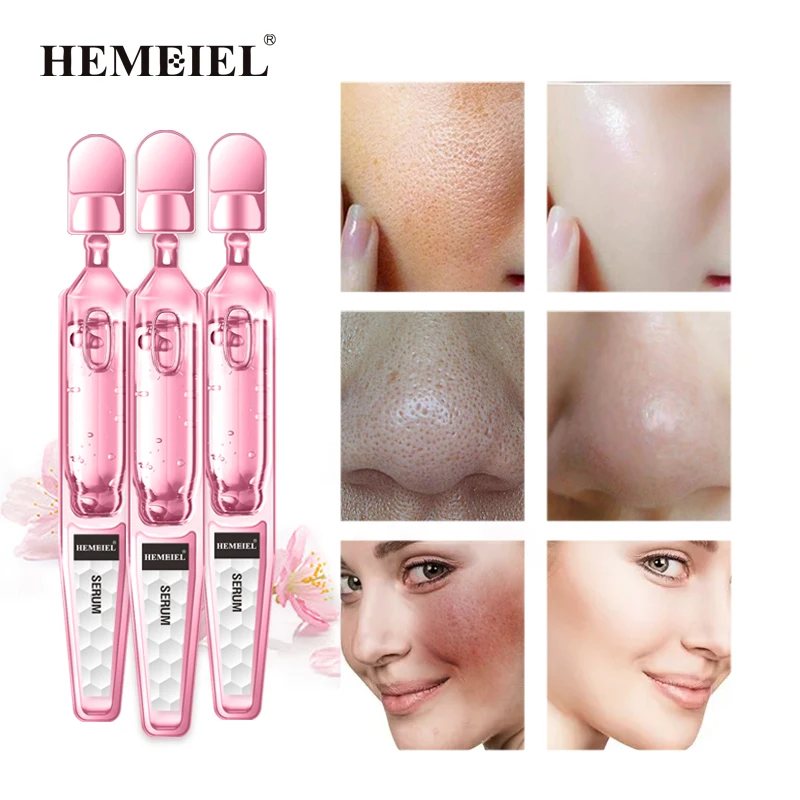 

Hemeiel 20pcs Facial Care Serum Cherry Extractions Shrink Pores Face Serum Single Use Portable Skin Care Shrink Essence