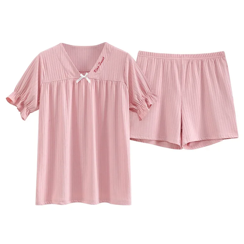 Женский пижамный комплект из модала с коротким рукавом красивая Молодежная