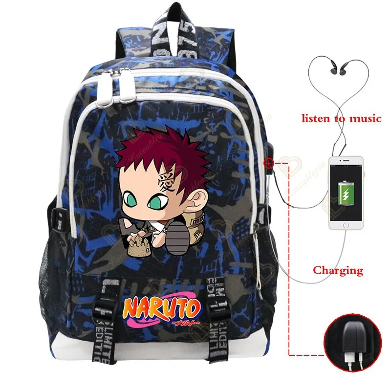 

Naruto 3d Printed Backpack Boys Girls School Bag Teenager Usb Cable Backpacks Women Men Bookbag College Student Schoolbag