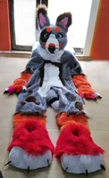 husky dog fox mascot costume long fur furry costume wolf cosplay fursuit cartoon outfits