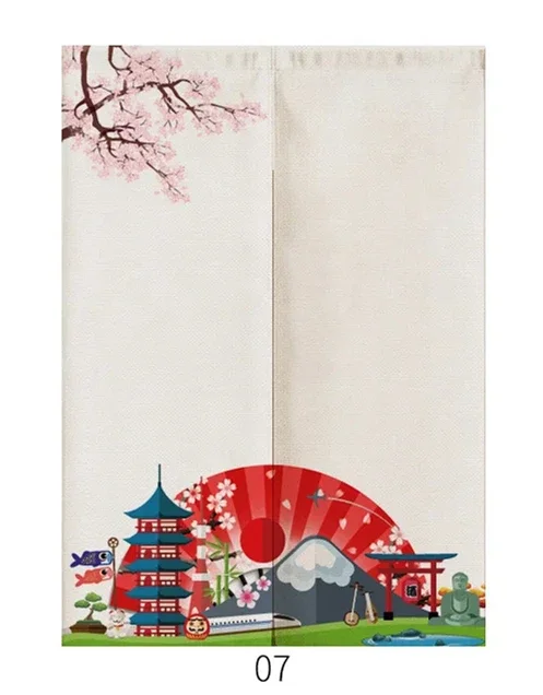 Льняная дверная занавеска Ukiyo-e Noren
