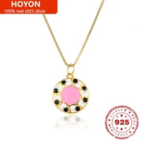 hoyon sterling silver s925 100 real creative simple style pendant necklace for women diamond zircon clavicle chain for party