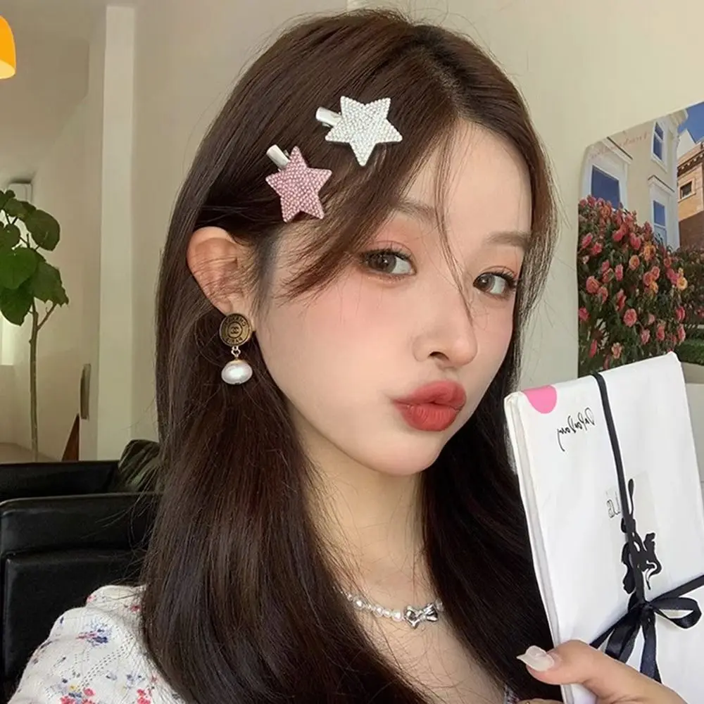 

Design Girl Gift Rhinestone Star Alloy Headdress Girl Bangs Clip Korea Style Hairpin Women Barrettes Girl Y2k Hair Clip