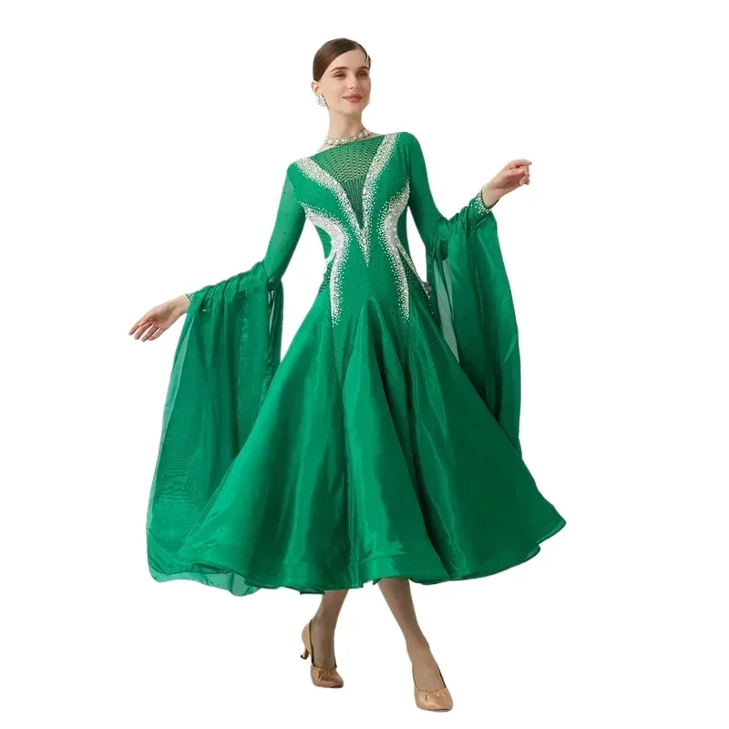 Бальные платья женские современные танцевальные со стразами разнообразное