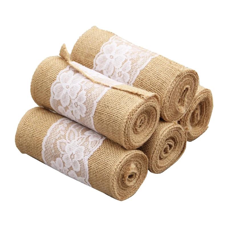 

5 шт., кружевные повязки на стул из джута