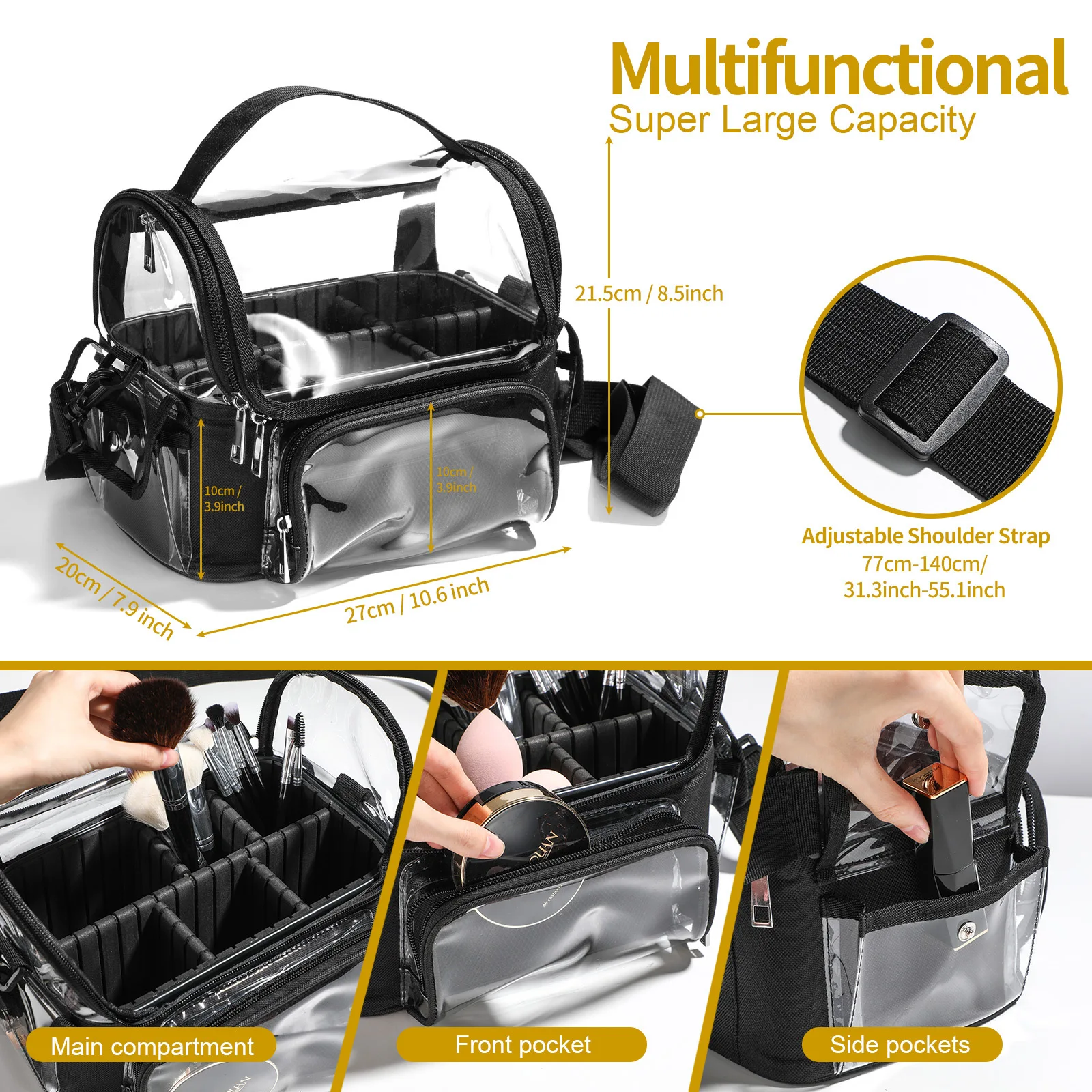 Большая Вместительная Прозрачная Сумка Для Косметики Из ПВХ Водонепроницаемая