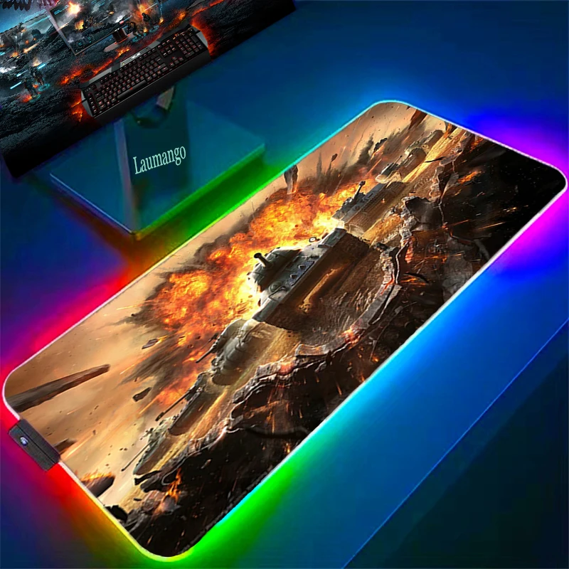 

Large Pc Gamer Accessories World of Tanks Mausepad RGB Mouse Carpet Desktop Table Mat For Gamers Extended Pad Gaming Accessory