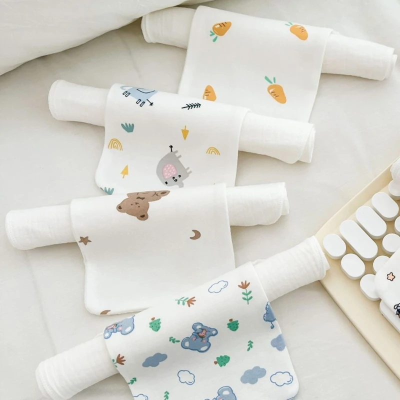 

Baby Sweat Absorbent Towel Lovely Pattern Cotton Cloth Absorb Soft Cartoon Infant Back Towel Wet Pad Wipes Gift Durable
