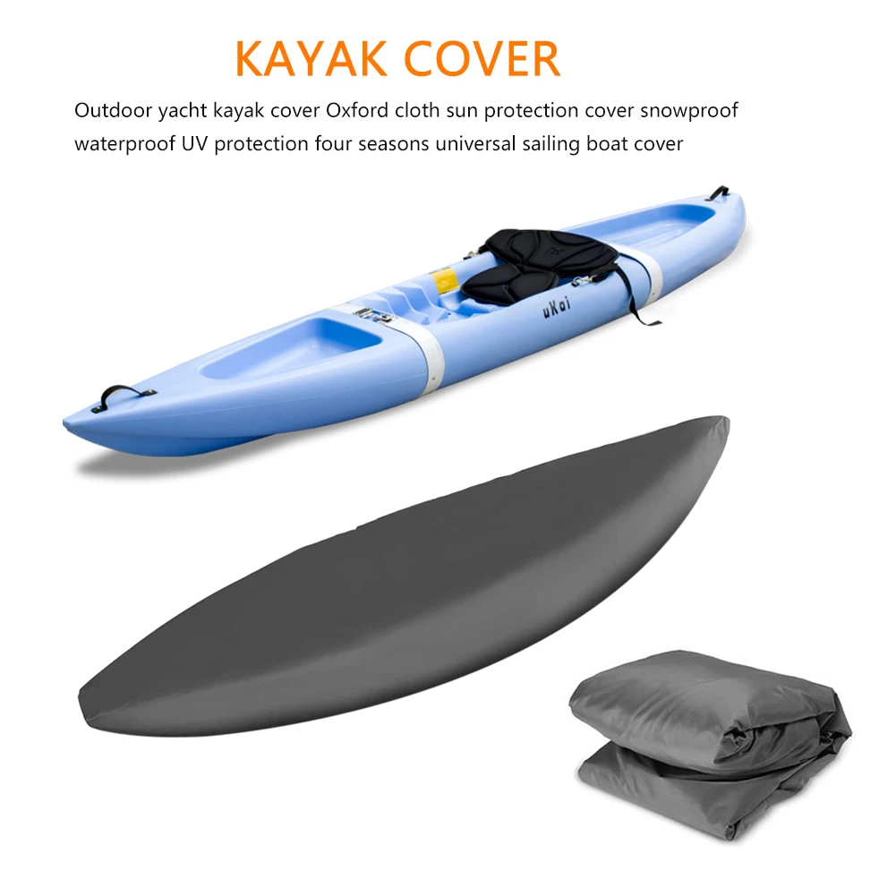 

Universal Kayak Cover Canoe Boat 210D Oxford Sports Waterproof UV Resistant Dust Shield Storage Covers for Most Ship Boat Types