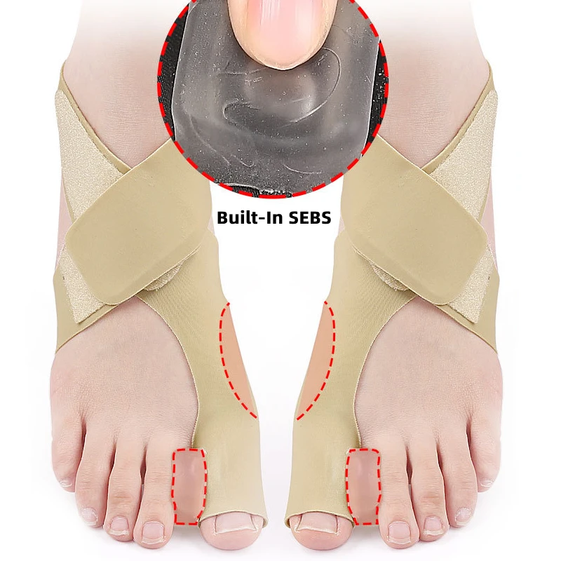 

2Pieces Big Toe Splitter Valgus Belt Bunion Adjustable Foot Bone Separation Protector Correction Strap Silicone Gel Orthotic