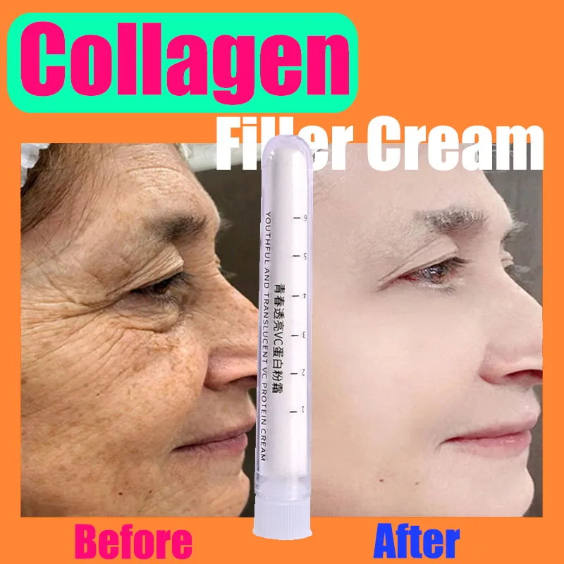 

Collagen Filler Powder Anti-aging Removal Wrinkle VC Essence Facial Depressions Plumping Lifting Firming Nourishing Repair Cream