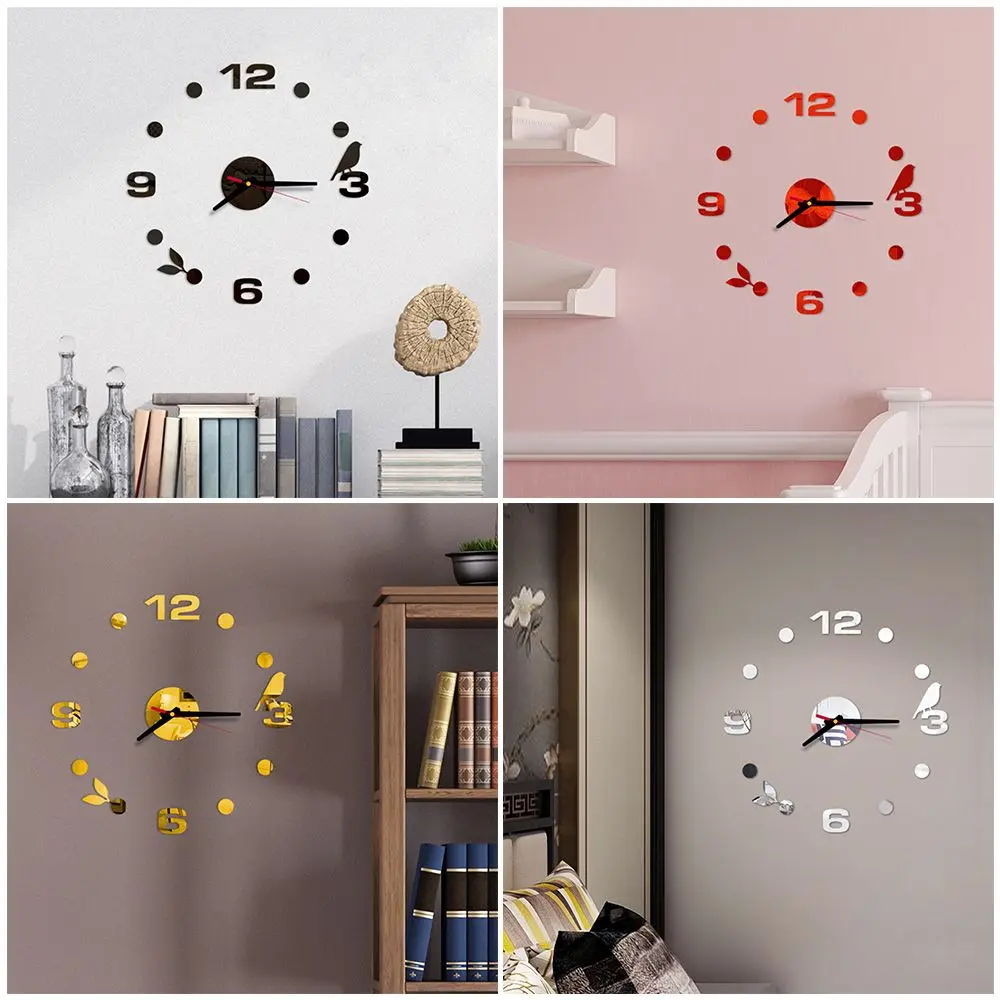 

Ornament Self-adhesive Sticker Acrylic Accessories Silent Quartz Mirror Surface DIY Wall Clock Coffee Cups Decal