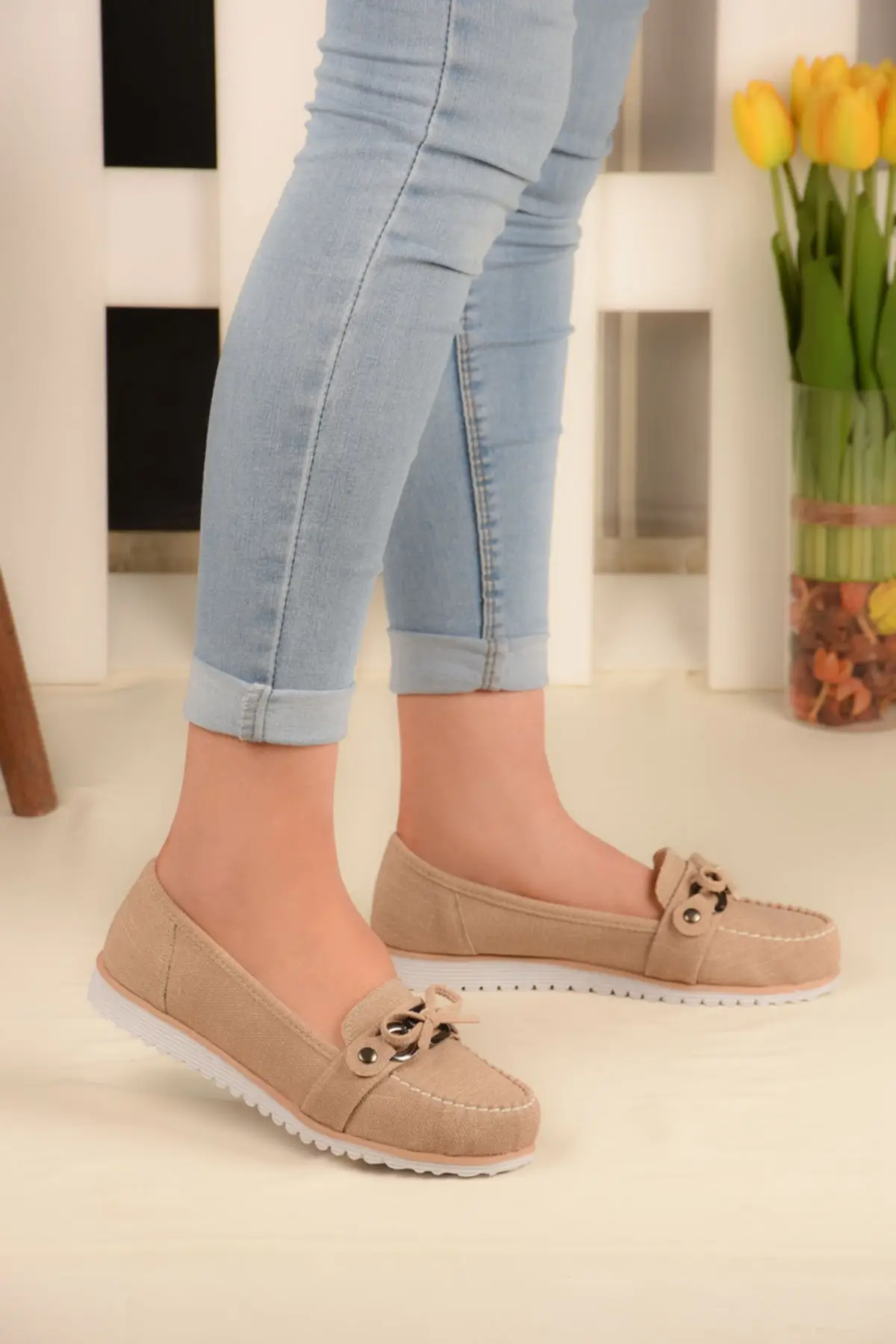

Women Flats Shoes Cream Bow Flat Bottom Casual Fashion Flats For Ladies Casual Shoes Elegant Flat Summer Footwear