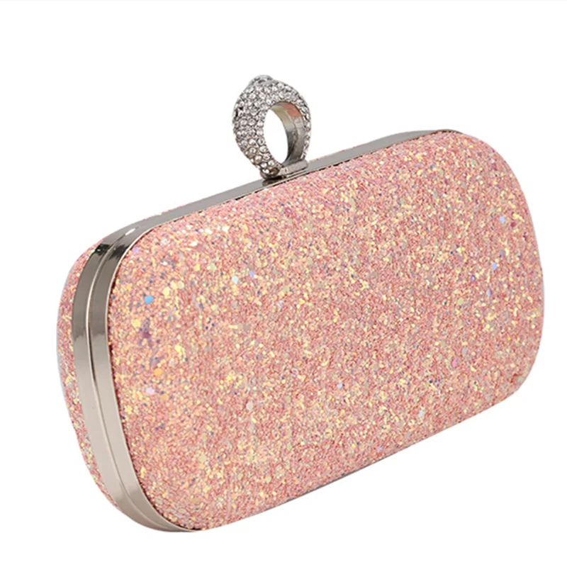 Women Sequined Cloth Bling Cluth Cross Body Gold Chain Shoulder Bags European And American Retro Fashion Styles Cute Mini Cases