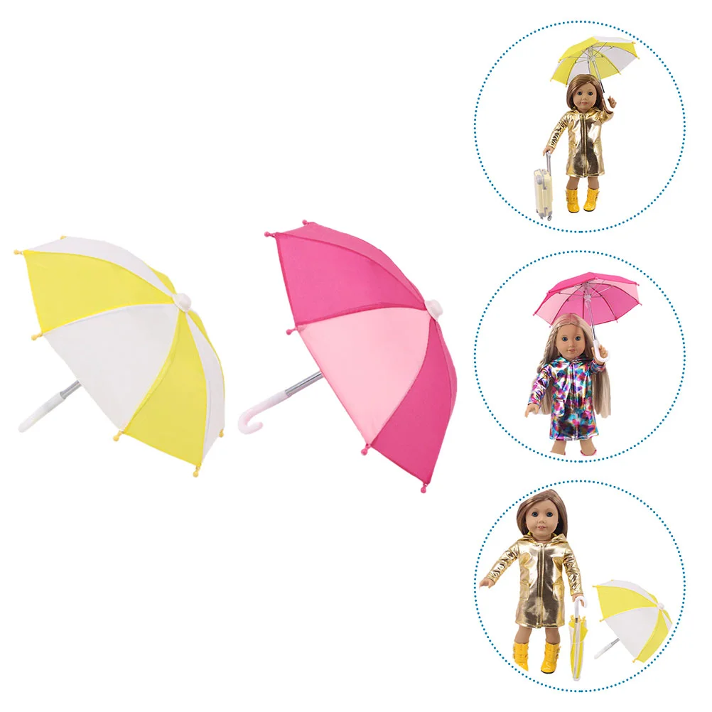 

2pcs Mini Umbrella Adjustable Miniature Umbrella Sunny Rainy Umbrella Model