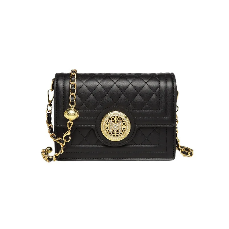 Classic Brand Designer Quilted PU Leather Crossbody Bags For Womens 2023 Simple Fashion Chain Shoulder Bag Lady Luxury Handbags