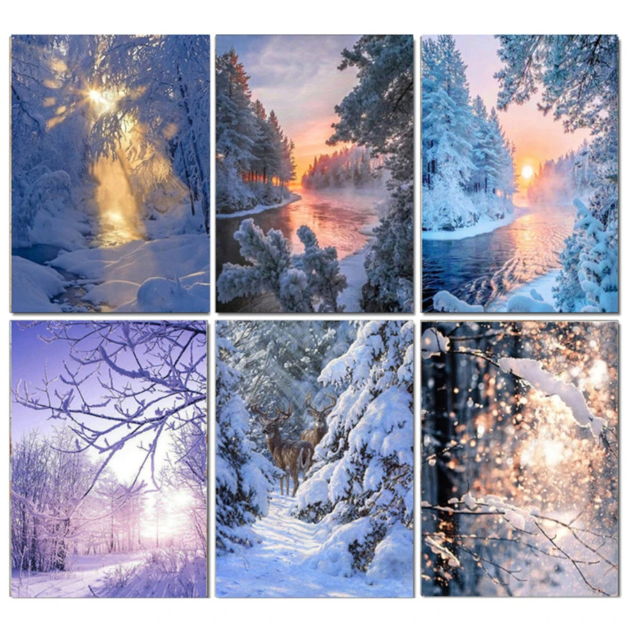 Набор для алмазной вышивки зимний пейзаж