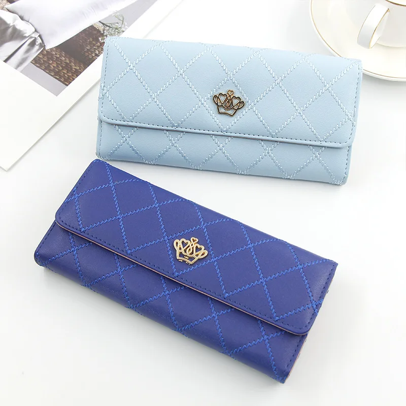 New long fashion ladies purse women's clutch coin mobile phone rhombic card bag