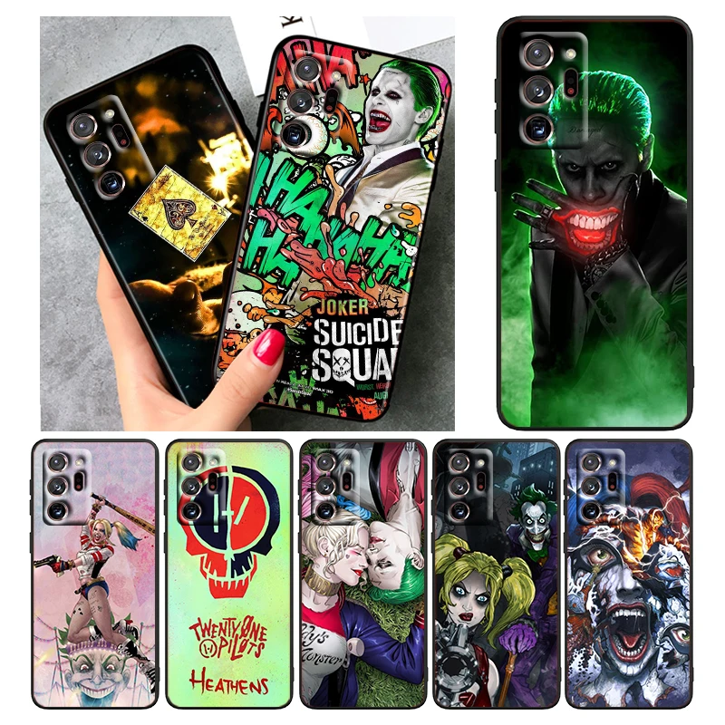 

Joker and harley fashion For Samsung A73 A70 A20 A10 A8 A03 Note 20 10 9 Ultra Lite Plus F23 M52 M21 j7 j6 Black Phone Case
