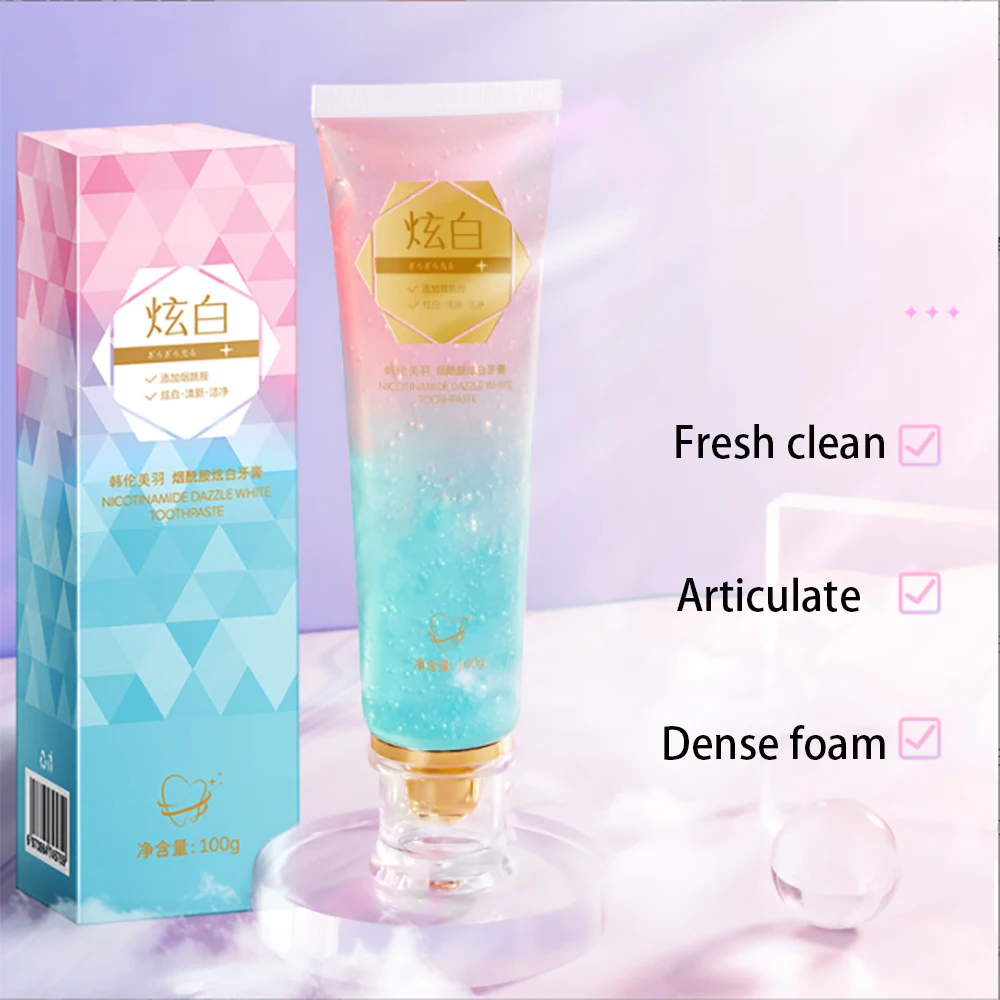 

Niacinamide Whitening Toothpaste Fresh Breath Deep Cleansing Teeth Crystal Toothpaste Remove Tooth Stains Lasting Fragrance