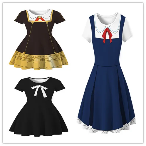 

Kids Girls SPY cos FAMILY Anya Forger Cosplay Costume Dress Outfits Halloween Carnival Suit