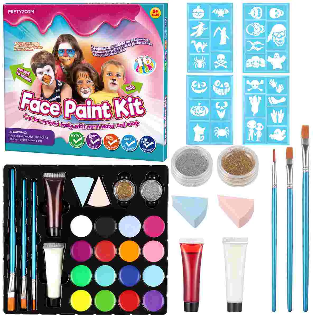 

Painting 16 Colors Makeup for Role Play Accessories