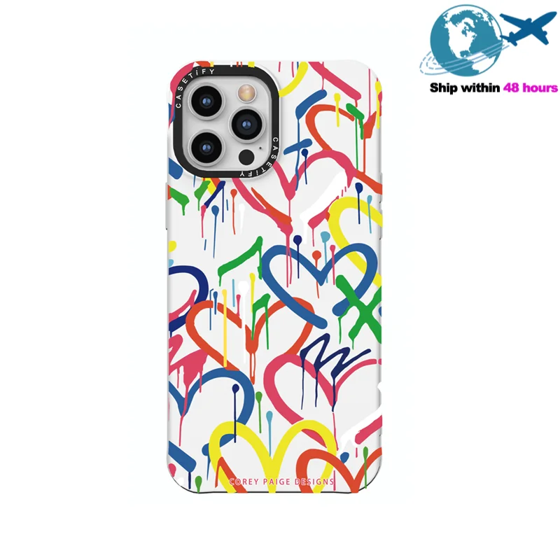 

CASETIFY Красочные Любовь Форма жидкий силикагель телефонные чехлы для iPhone 14 13 12 11 ProMax X XS XR 7PCouple Anti-drop мягкий чехол E0316