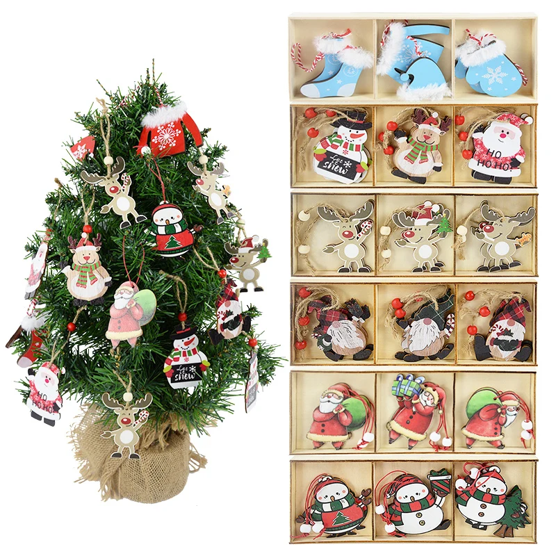 

Деревянные Подвески, украшения-Гномы для детей, на новый год, 3/6/9 шт.