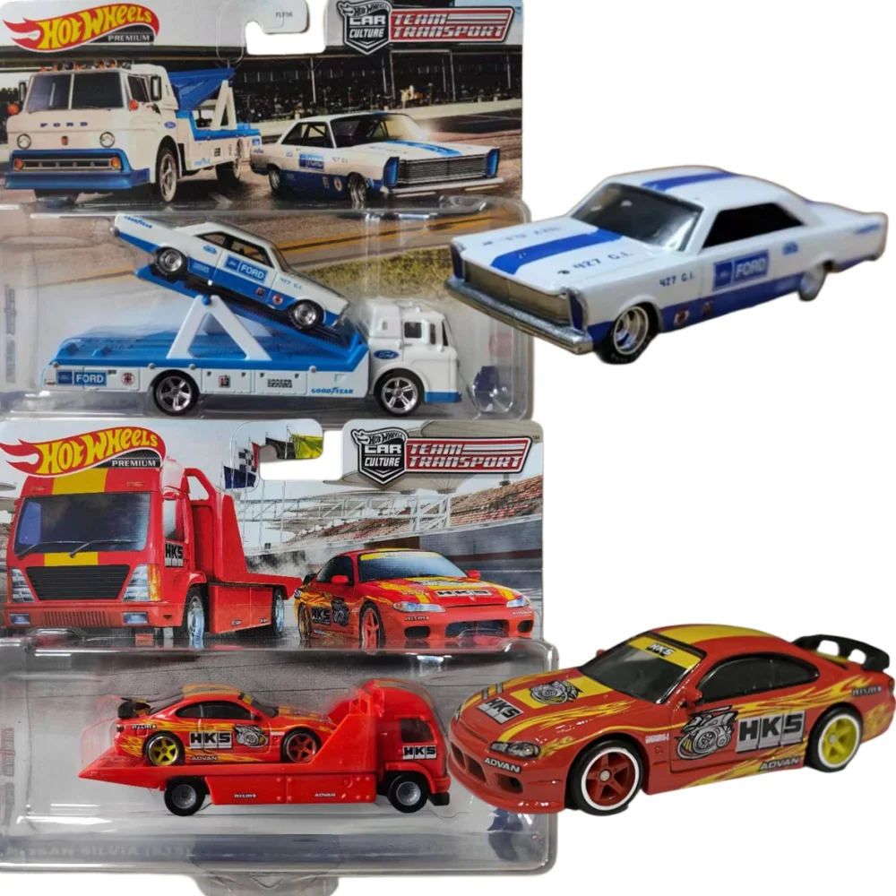 

Hot Wheels Car Culture Team Transport HCR33 Ford C 800 65 Ford Galaxie HCR35 Aero Lift Nissan Silvia S15 Diecast Toy Car Model