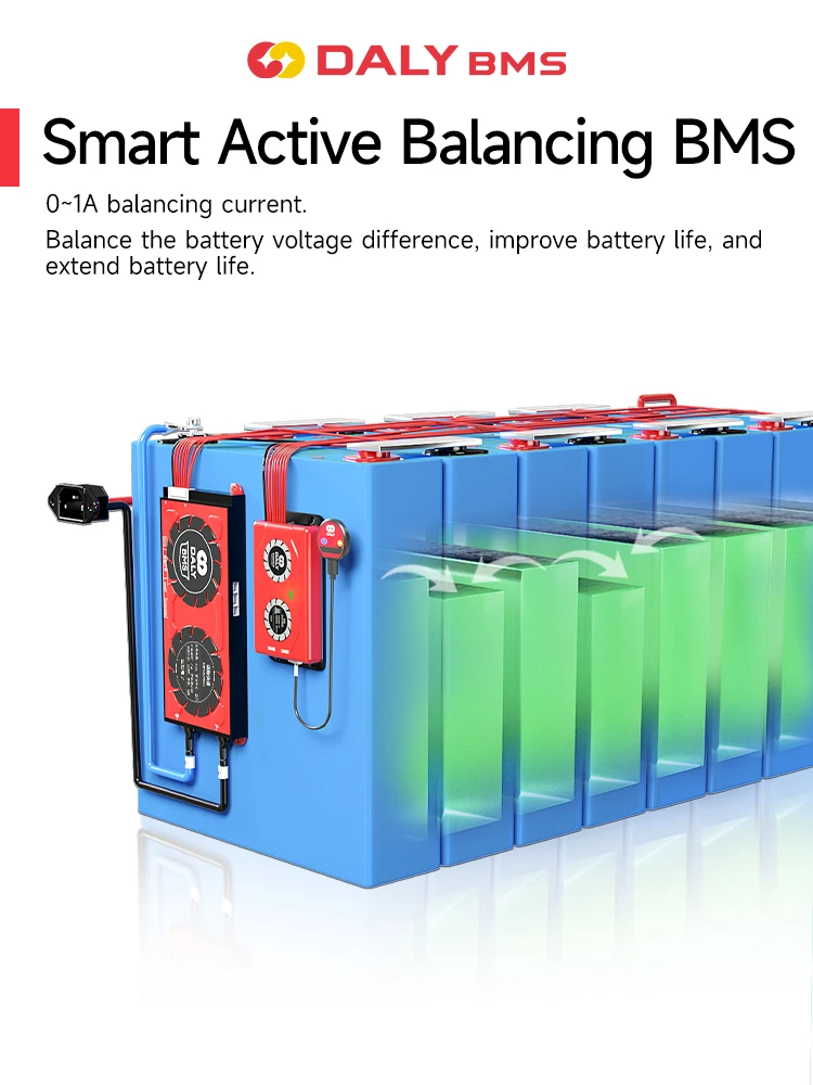 Daly Smart BMS Smart Active Balancer 4S Lifepo4 3S 8S 12S 16S 24S 12V 24V 36V 48V 30A 60A 80A 100A 150A 200A 500A Li-Ion Battery