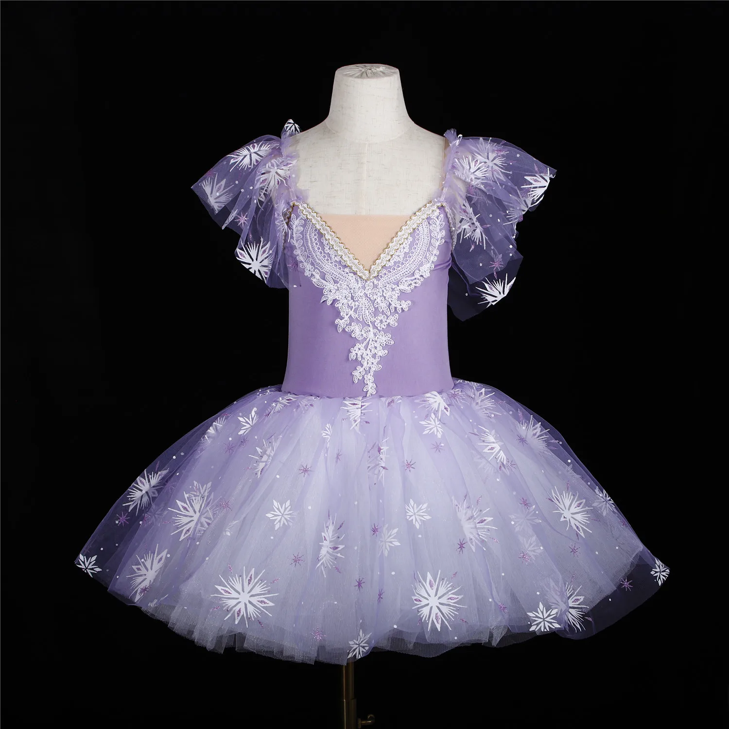 

Girl Ballet Dance Dress Christmas Snowflake Dress Children Holiday School Stage Performance Dress Skirt Dance Outfit Kids Adults