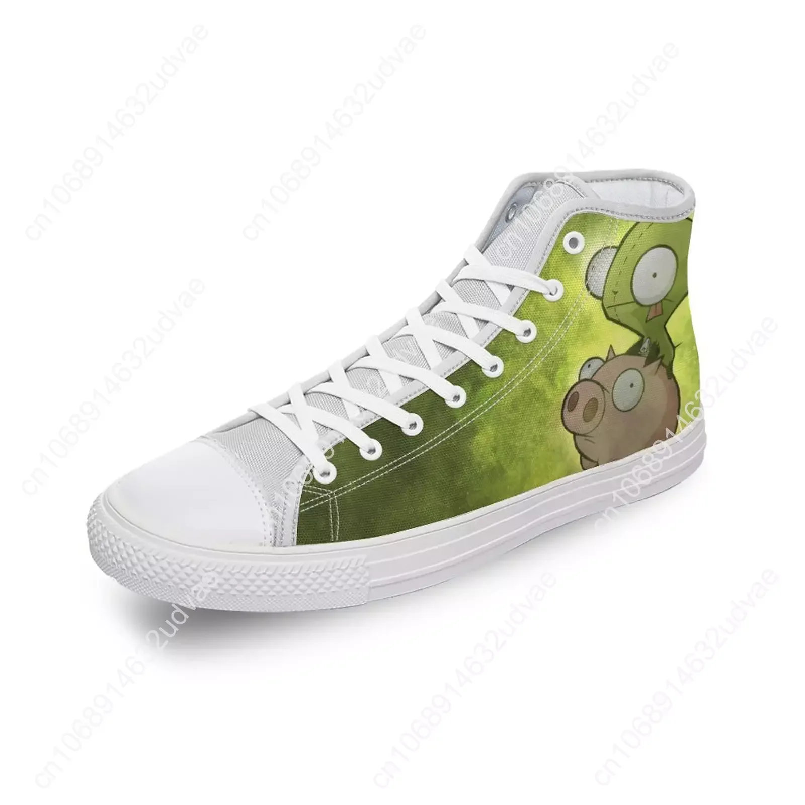 Холщовые кроссовки Invader Zim с высоким верхом Повседневная модная теннисная обувь