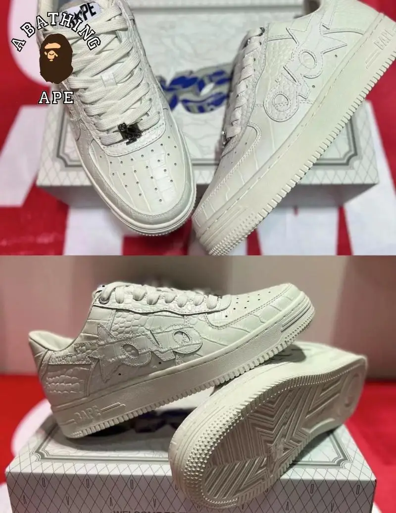 A BAThing APE BAPESTA SK8 DUNK White Black Ovo Co Branded Street Fashion Vibe Low Top Casual Sports Shoes Board Shoes