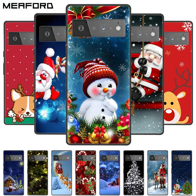 

For Google Pixel 7 6 Pro 6A Case Christmas Silicone Soft TPU Cover for Google Pixel 4A 5G 3 XL 7 Pro Pixel6A Coque New Year Gift