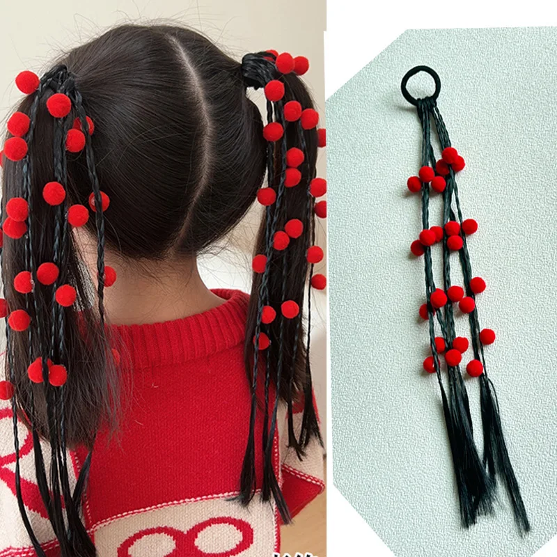 1 шт. милые цветные парики для девочек повязки на голову с конским хвостом резинки