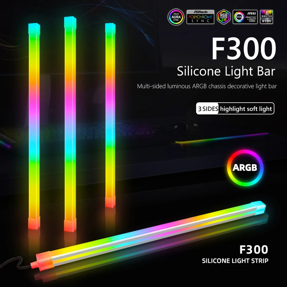 

Гибкая RGB светильник вая лента для компьютера, 30 см, 5 В, 3 контакта
