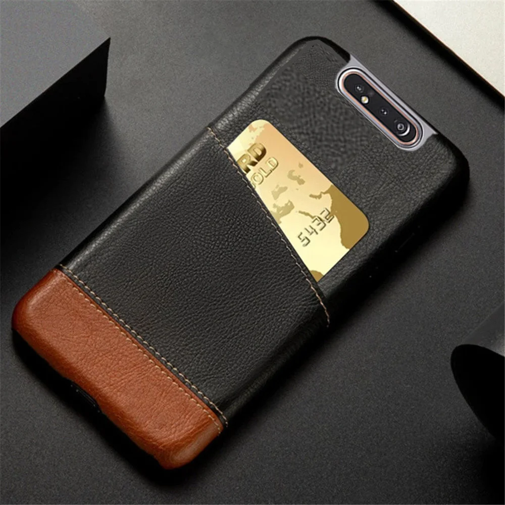 

For Samsung Galaxy A80 Case Mixed Splice PU Leather Credit Card Holder Cover For Samsung Galaxy A80 A 80 SM-A805F/DS Coque Funda