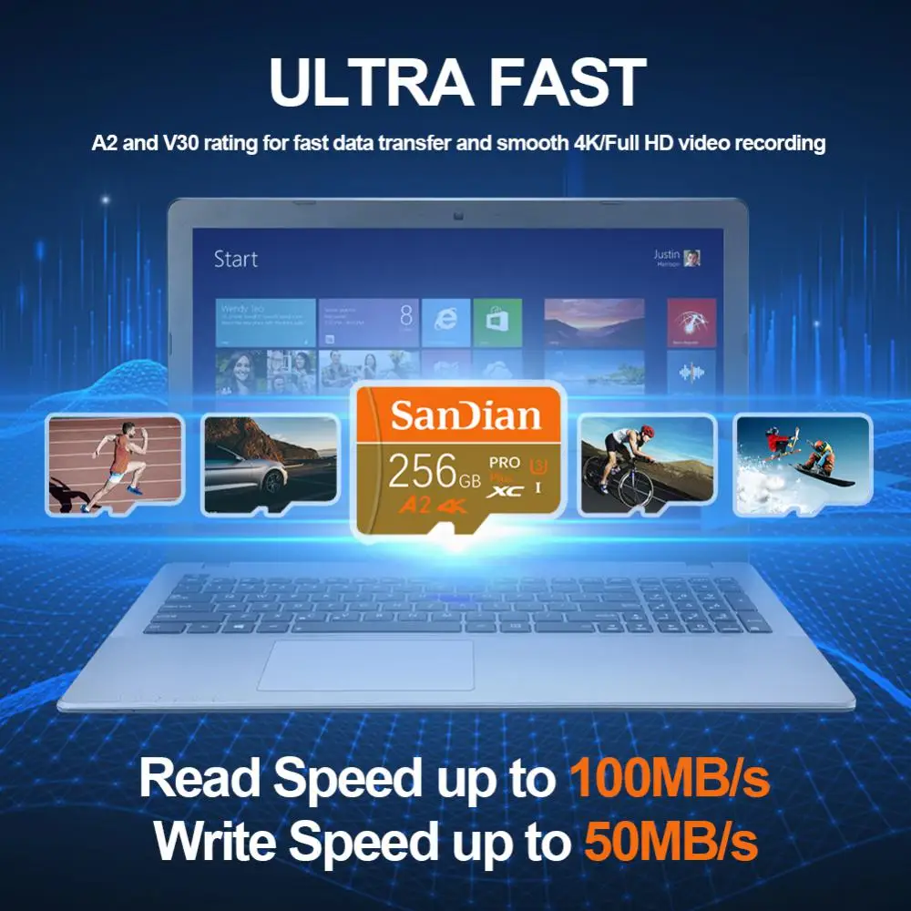 Карта памяти Micro TF SD 1 ТБ флэш-карта C10 микро-карты 128 ГБ 256 512 U3 V30 4K TF-карта для камеры
