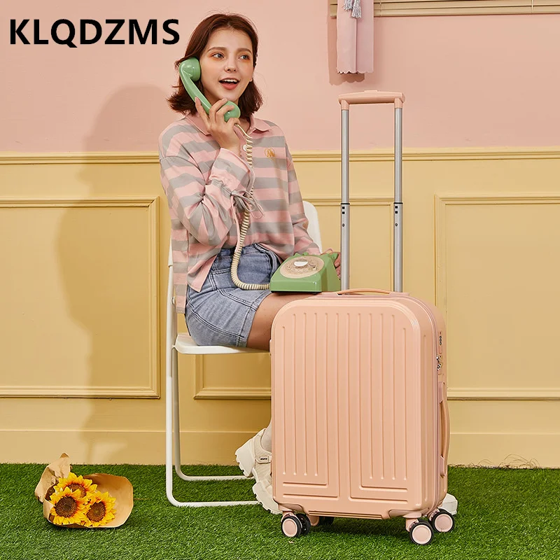 KLQDZMS Faddish Luggage Unisex Carry On Luggage With Wheels Suitcases Simple Style Trolley Bag Macaron Series