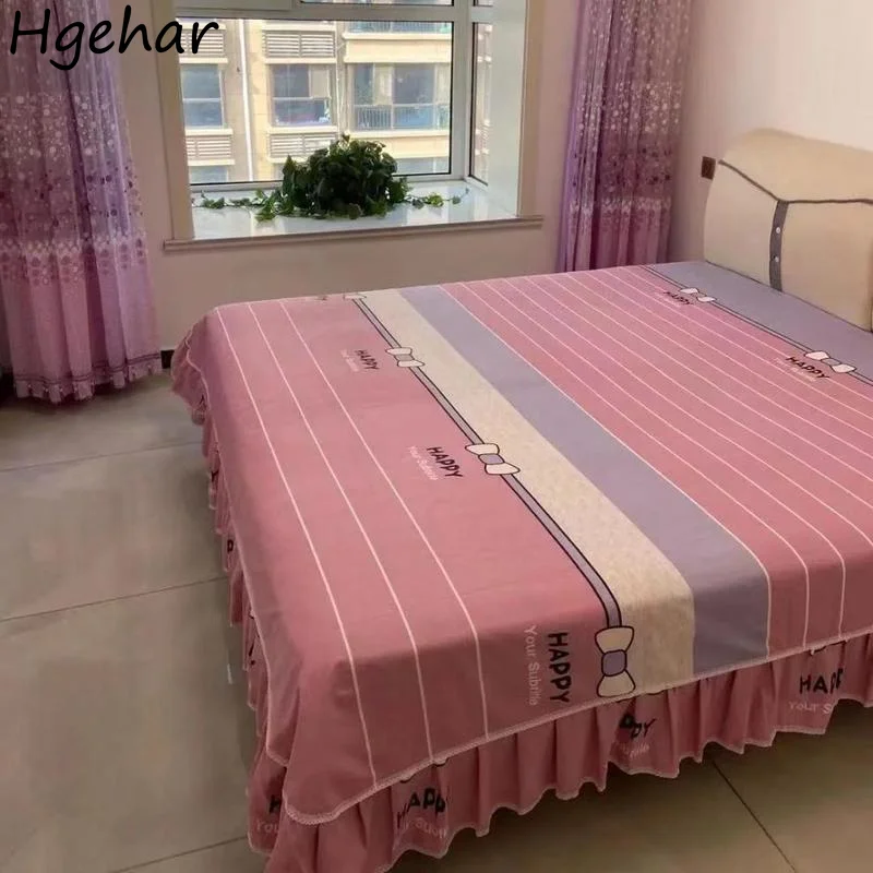 

Bed Skirt Thickened Brushed Korean Version Princess Style Non-slip One-piece Double Bed-skirt Unique Fashion Simple Soft Home